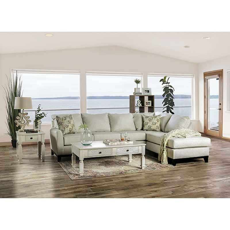 Bridie Ivory Sectional by Furniture of America at Eve Furniture