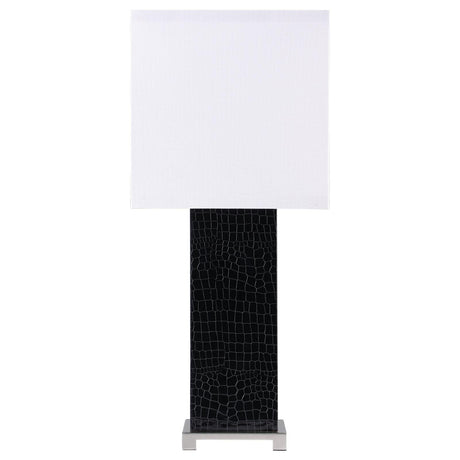 Bridle Black Square Shade Bedside Table Lamp by Coaster at Eve Furniture