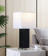 Bridle Black Square Shade Bedside Table Lamp by Coaster at Eve Furniture