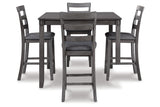 Bridson Counter Height Dining Table and 4 Bar Stools by Ashley at Eve Furniture