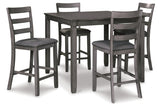 Bridson Counter Height Dining Table and 4 Bar Stools by Ashley at Eve Furniture