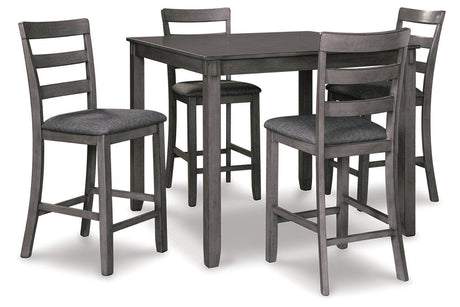Bridson Counter Height Dining Table and 4 Bar Stools by Ashley at Eve Furniture