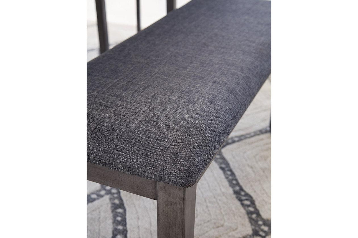 Bridson Gray Dining Table and Chairs with Bench by Ashley at Eve Furniture