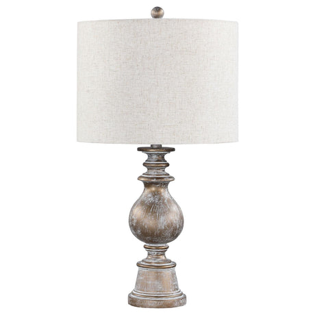 Brie Oatmeal/Antique Gold Drum Shade Table Lamp by Coaster at Eve Furniture