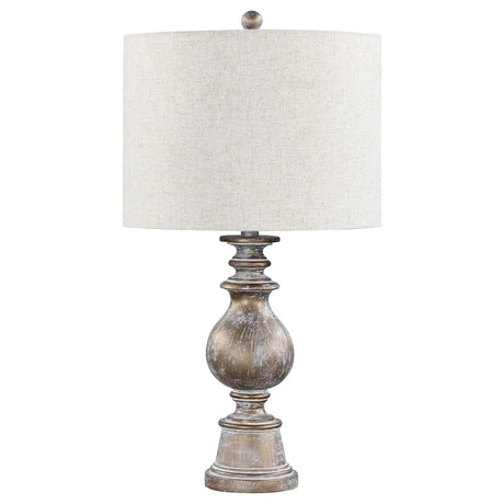 Brie Oatmeal/Antique Gold Drum Shade Table Lamp by Coaster at Eve Furniture