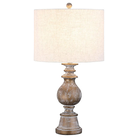 Brie Oatmeal/Antique Gold Drum Shade Table Lamp by Coaster at Eve Furniture