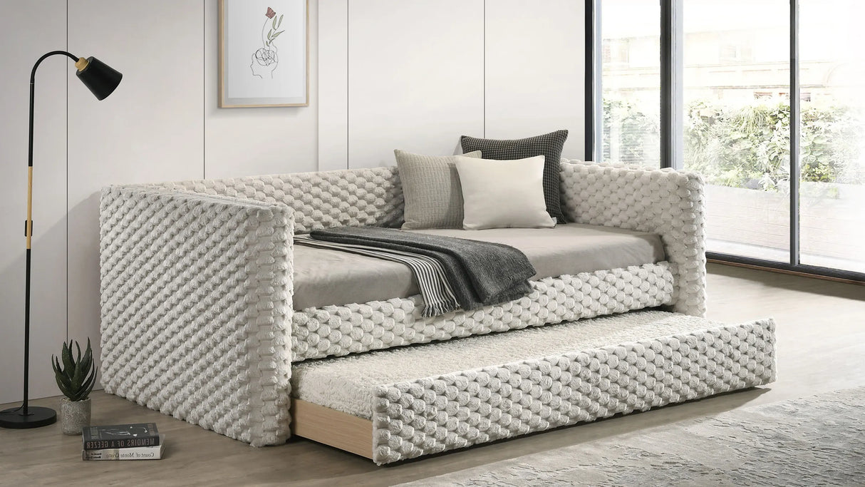 Brielle White Dove Daybed with Trundle by Crown Mark at Eve Furniture