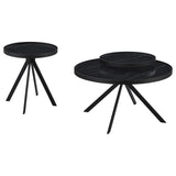 Briggs Black 2-Piece Round Coffee and End Table Set by Coaster at Eve Furniture