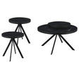 Briggs Black 3-Piece Round Coffee and End Table Set by Coaster at Eve Furniture
