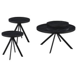 Briggs Black 3-Piece Round Coffee and End Table Set by Coaster at Eve Furniture