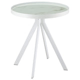Briggs White 2-Piece Round Coffee and End Table Set by Coaster at Eve Furniture