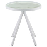 Briggs White 2-Piece Round Coffee and End Table Set by Coaster at Eve Furniture