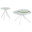 Briggs White 2-Piece Round Coffee and End Table Set by Coaster at Eve Furniture