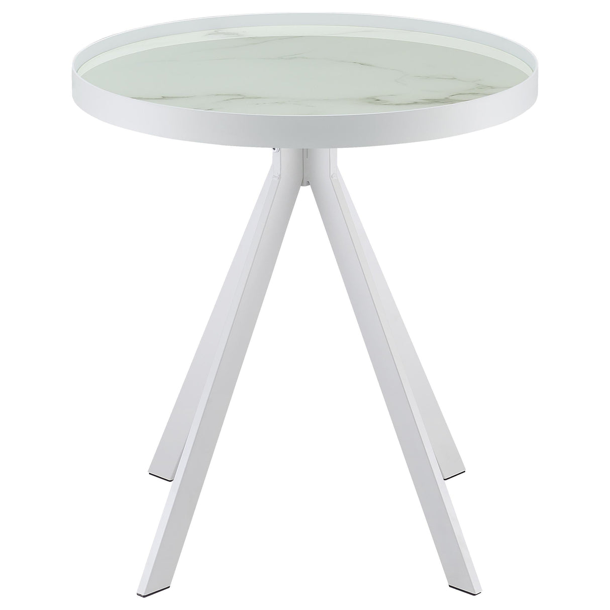 Briggs White 3-Piece Round Coffee and End Table Set by Coaster at Eve Furniture