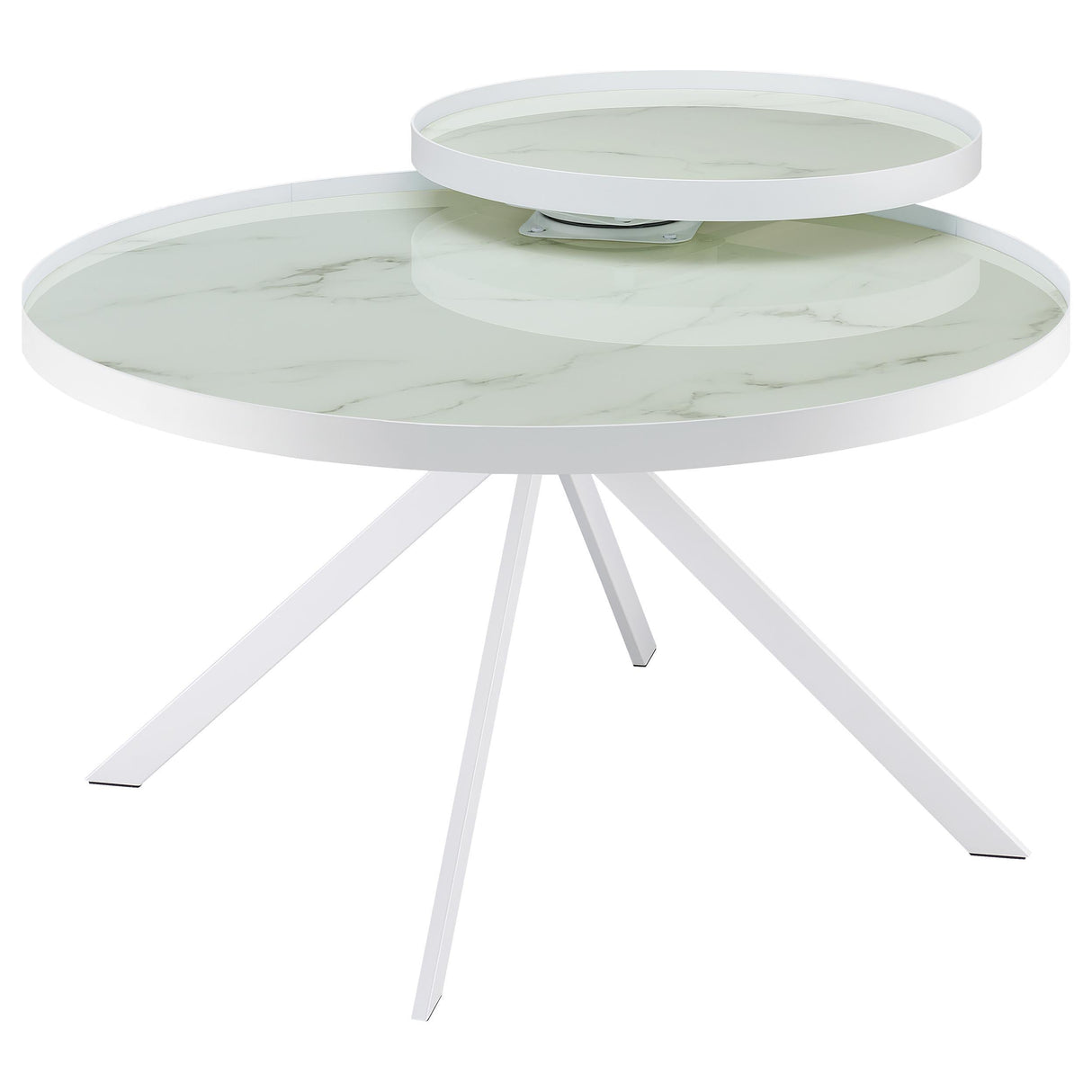 Briggs White 3-Piece Round Coffee and End Table Set by Coaster at Eve Furniture