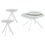 Briggs White 3-Piece Round Coffee and End Table Set by Coaster at Eve Furniture