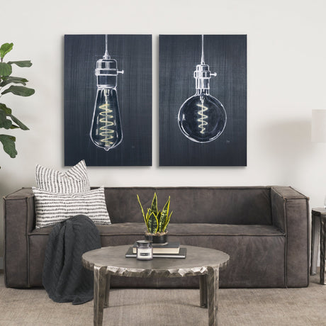 Bright Idea II by Mercana Studio a Hand Embellished Textured Canvas by Mercana at Eve Furniture
