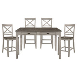 Brightleaf Brown/Light Gray Counter Height Set by Homelegance at Eve Furniture