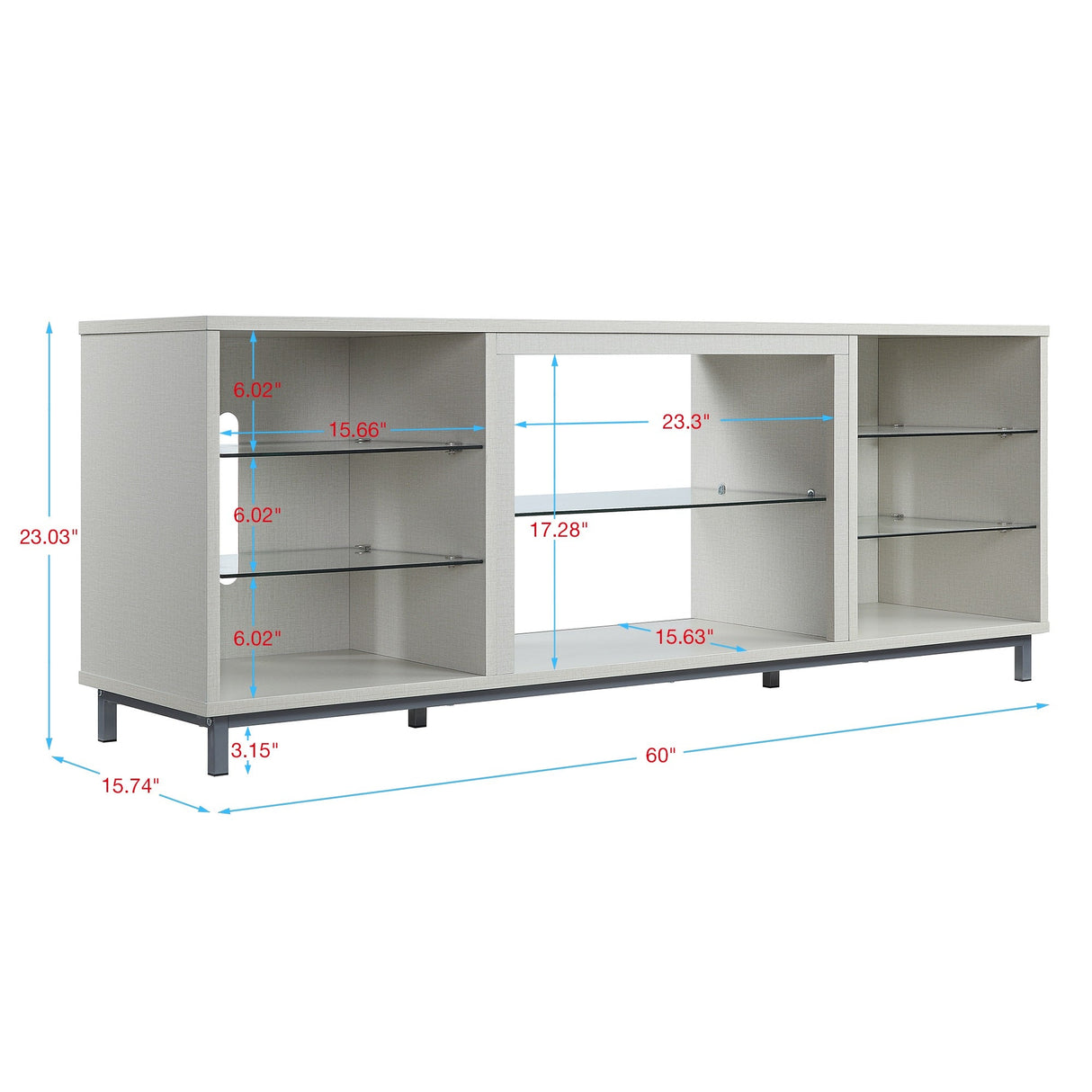Brighton 60" TV Stand in Beige by Manhattan Comfort at Eve Furniture