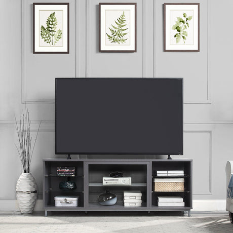Brighton 60" TV Stand in Grey by Manhattan Comfort at Eve Furniture