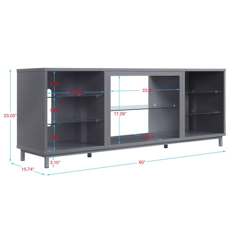 Brighton 60" TV Stand in Grey by Manhattan Comfort at Eve Furniture