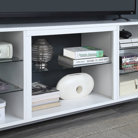 Brighton 60" TV Stand in White by Manhattan Comfort at Eve Furniture