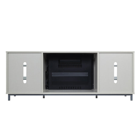 Brighton Fireplace in Beige by Manhattan Comfort at Eve Furniture