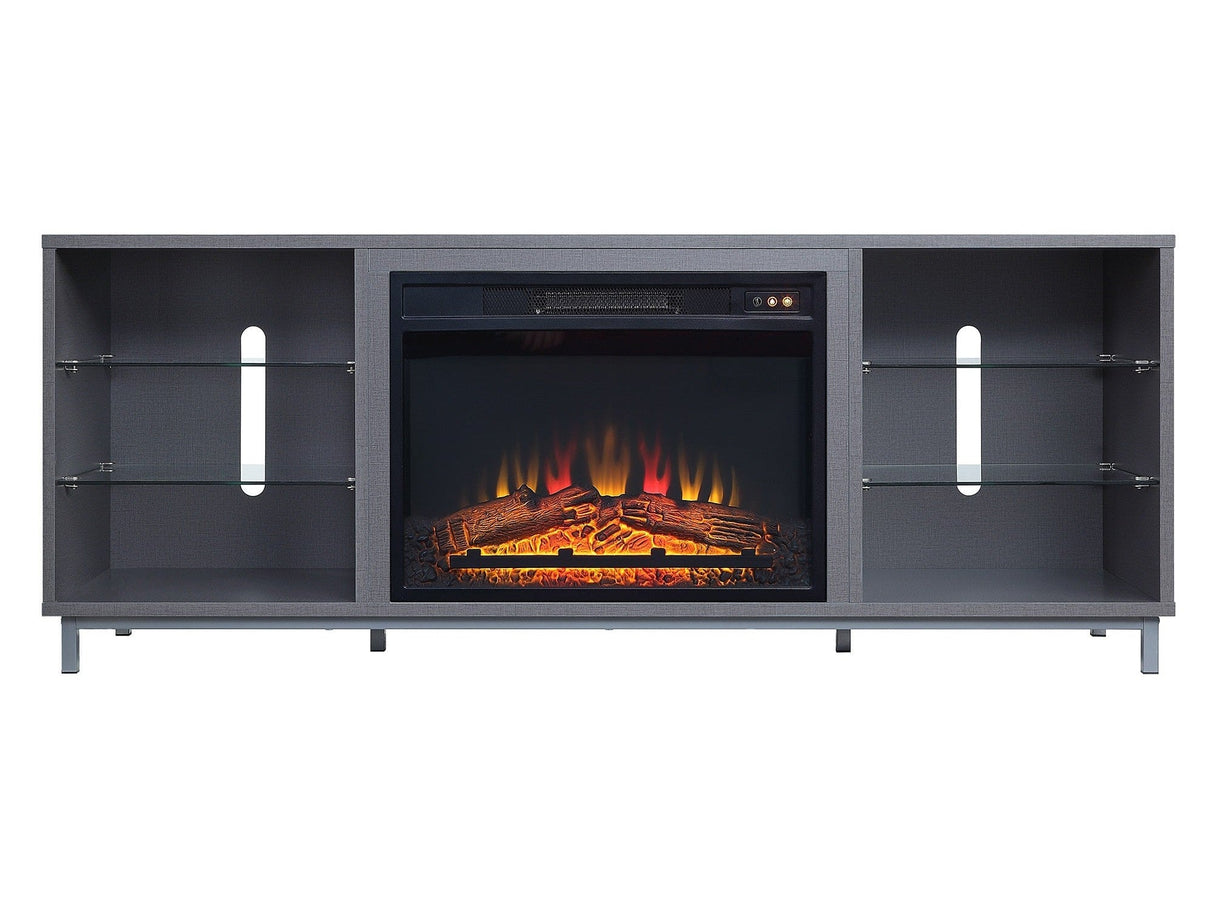 Brighton Fireplace in Grey by Manhattan Comfort at Eve Furniture