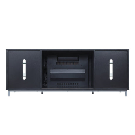 Brighton Fireplace in Onyx by Manhattan Comfort at Eve Furniture
