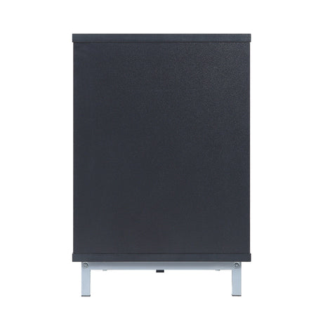 Brighton Fireplace in Onyx by Manhattan Comfort at Eve Furniture