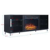 Brighton Fireplace in Onyx by Manhattan Comfort at Eve Furniture