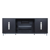 Brighton Fireplace in Onyx by Manhattan Comfort at Eve Furniture