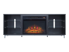 Brighton Fireplace in Onyx by Manhattan Comfort at Eve Furniture