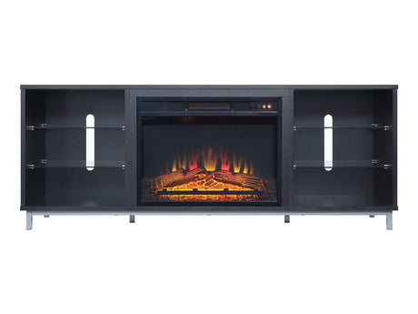 Brighton Fireplace in Onyx by Manhattan Comfort at Eve Furniture