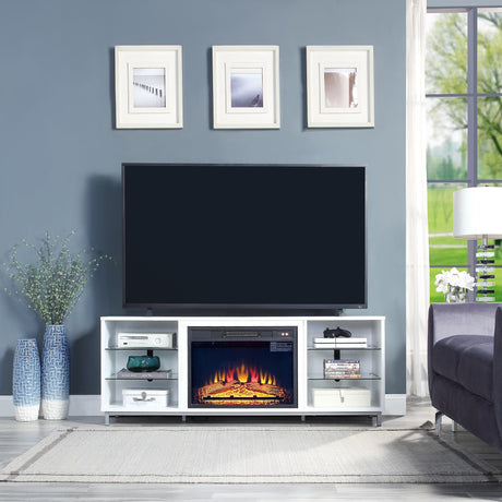 Brighton Fireplace in White by Manhattan Comfort at Eve Furniture