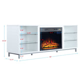 Brighton Fireplace in White by Manhattan Comfort at Eve Furniture