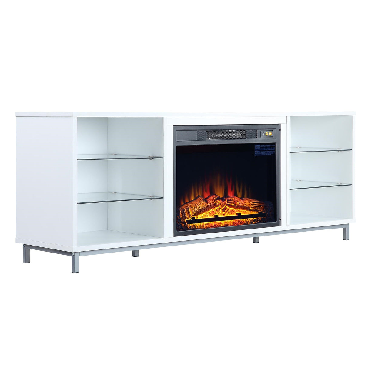 Brighton Fireplace in White by Manhattan Comfort at Eve Furniture