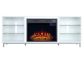 Brighton Fireplace in White by Manhattan Comfort at Eve Furniture