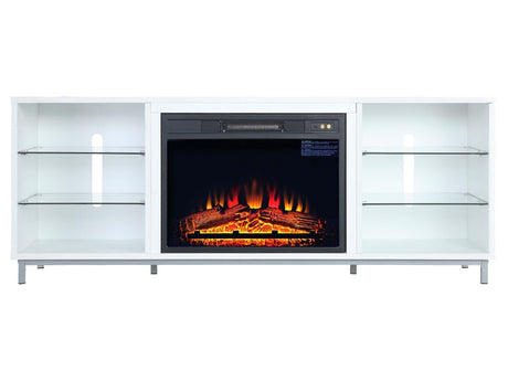 Brighton Fireplace in White by Manhattan Comfort at Eve Furniture