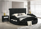 Brigitte Black King Upholstered Storage Panel Bed by Crown Mark at Eve Furniture