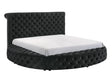 Brigitte Black King Upholstered Storage Panel Bed by Crown Mark at Eve Furniture