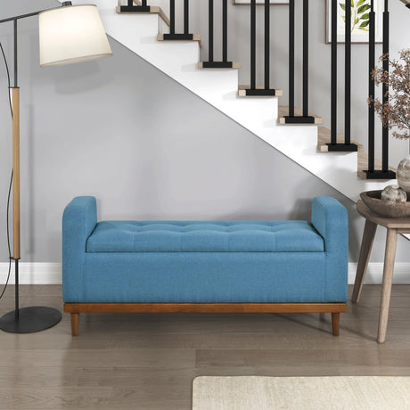 Brigitte Blue Lift Top Storage Bench by Homelegance at Eve Furniture