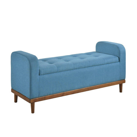Brigitte Blue Lift Top Storage Bench by Homelegance at Eve Furniture