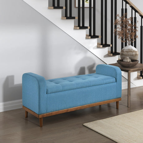 Brigitte Blue Lift Top Storage Bench by Homelegance at Eve Furniture