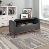 Brigitte Dark Gray Lift Top Storage Bench by Homelegance at Eve Furniture