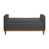 Brigitte Dark Gray Lift Top Storage Bench by Homelegance at Eve Furniture