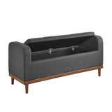 Brigitte Dark Gray Lift Top Storage Bench by Homelegance at Eve Furniture
