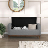 Brigitte Gray Lift Top Storage Bench by Homelegance at Eve Furniture