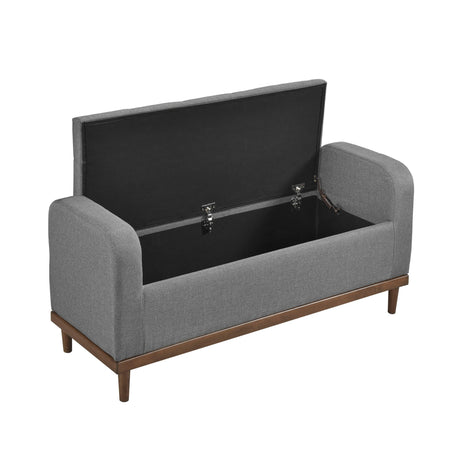 Brigitte Gray Lift Top Storage Bench by Homelegance at Eve Furniture