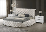 Brigitte Ivory Queen Upholstered Storage Panel Bed by Crown Mark at Eve Furniture